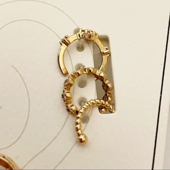 TOSH Gold Hoops & Huggies Earring Set - Picture 4 of 10